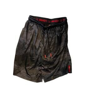 AND1 Black Red Basketball Shorts Mens L